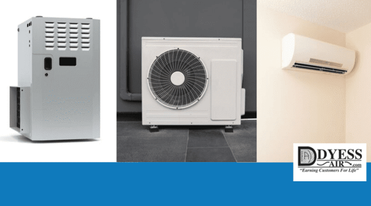 Picture of a Furnace, Heat Pump, and Ductless Heating System