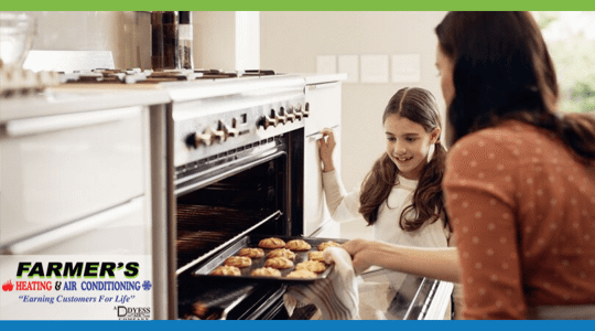 Mom and daughter baking