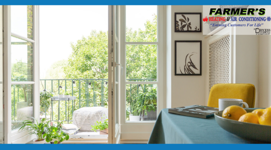 Picture of home with balcony doors propped open
