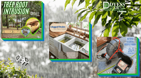 Spring plumbing issues: clogged drains, root intrusion, sewer inspections. Dyess Air & Plumbing’s trusted solutions.