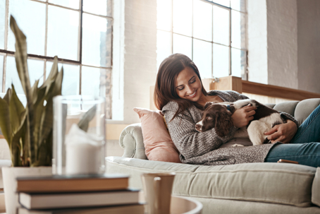 woman relaxing at home