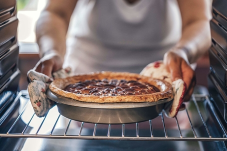 pie in the oven for the holidays