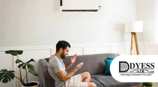 Man getting frustrated with his broken AC