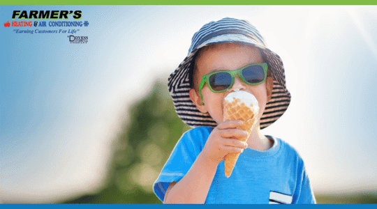 Image of a young boy eating an ice cream cone